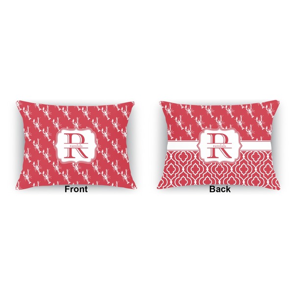 Crawfish  Indoor Rectangular Burlap Pillow (Front and Back)