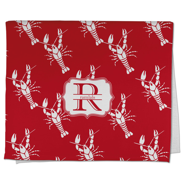 Custom Crawfish Kitchen Towel - Poly Cotton w/ Name and Initial
