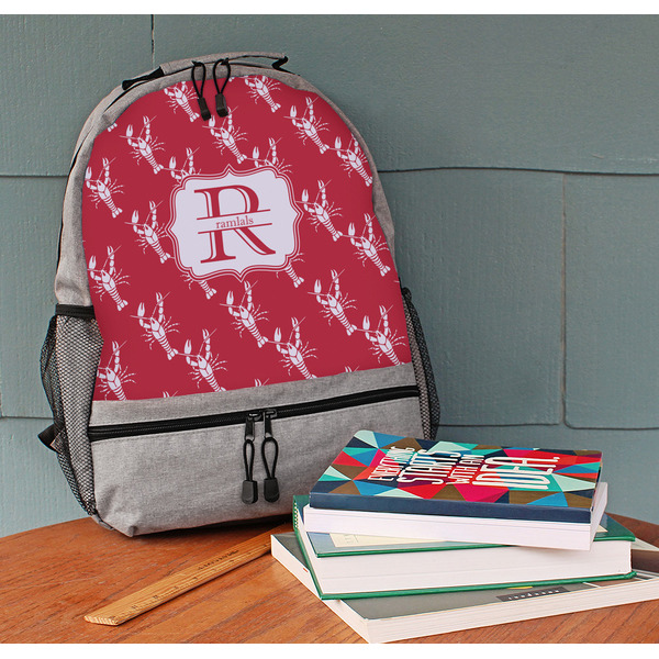 Crawfish Large Backpack - Gray - On Desk