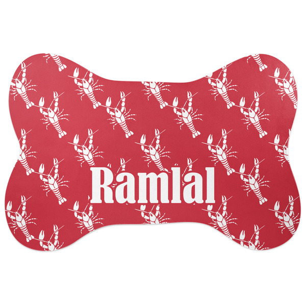 Custom Crawfish Bone Shaped Dog Food Mat (Personalized)