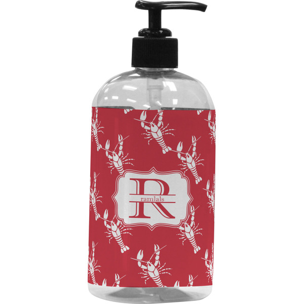 Custom Crawfish Plastic Soap / Lotion Dispenser (16 oz - Large - Black) (Personalized)