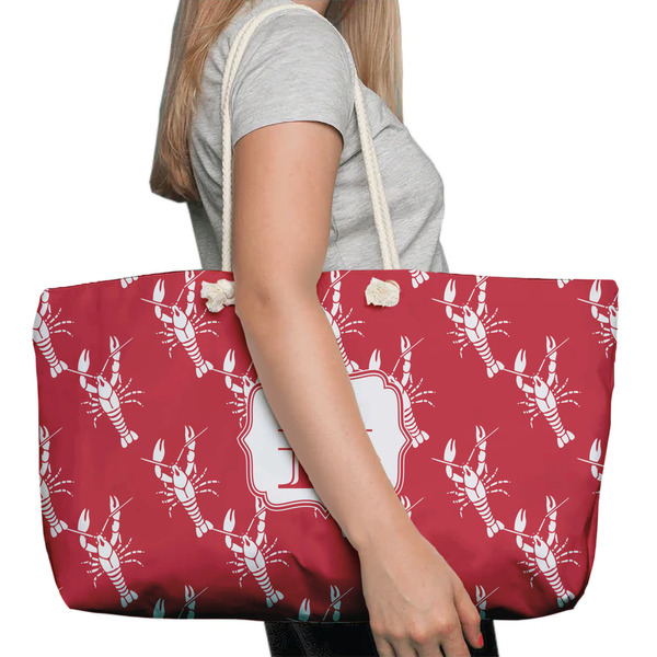 Crawfish Large Rope Tote Bag - In Context View