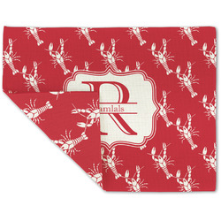 Crawfish Double-Sided Linen Placemat - Single w/ Name and Initial