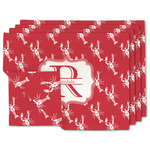 Crawfish Double-Sided Linen Placemat - Set of 4 w/ Name and Initial
