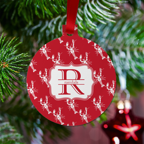 Crawfish Metal Ball Ornament - Lifestyle