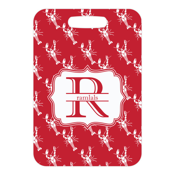 Crawfish Metal Luggage Tag - Front Without Strap