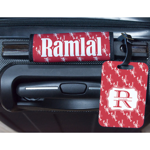 Crawfish Metal Luggage Tag & Handle Wrap - In Context