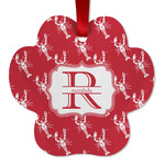 Crawfish Metal Paw Ornament - Double Sided w/ Name and Initial