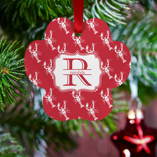 Crawfish Metal Paw Ornament - Lifestyle