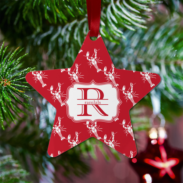 Crawfish Metal Star Ornament - Lifestyle