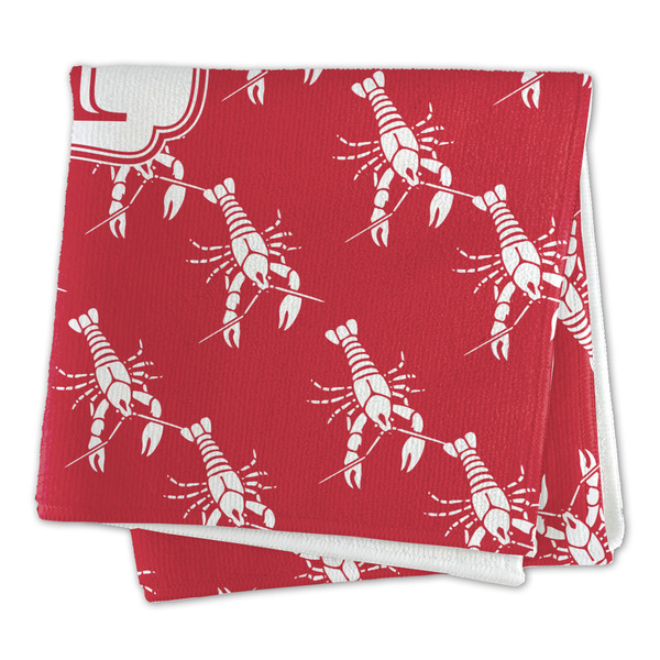 Crawfish Microfiber Dish Rag - FOLDED (square)