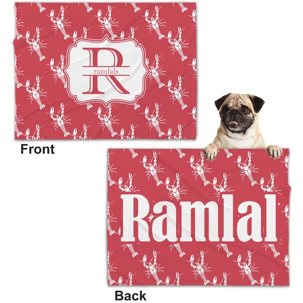 Crawfish Microfleece Dog Blanket - Regular - Front & Back