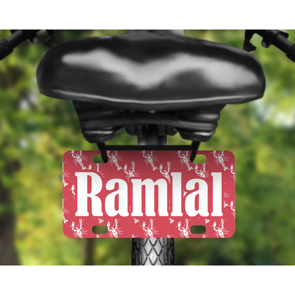 Crawfish Mini License Plate on Bicycle