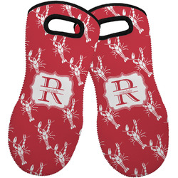 Crawfish Neoprene Oven Mitts - Set of 2 w/ Name and Initial