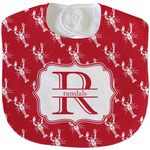 Crawfish Velour Baby Bib w/ Name and Initial