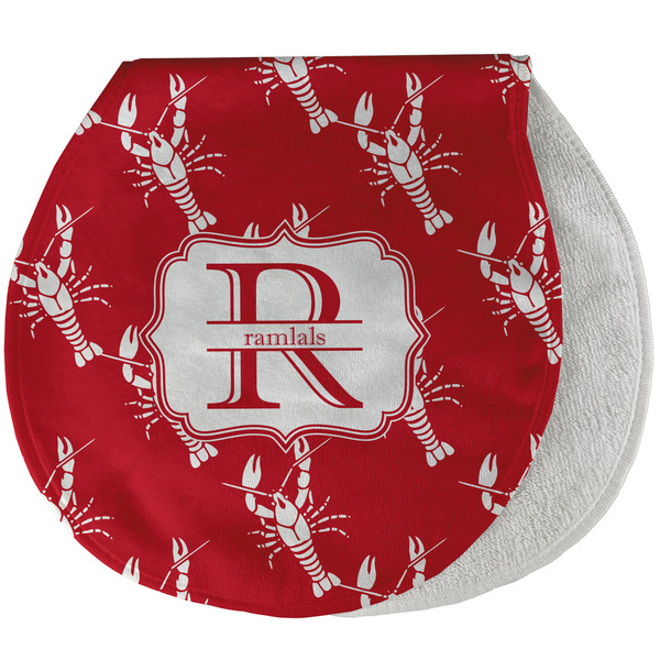 Custom Crawfish Burp Pad - Velour w/ Name and Initial