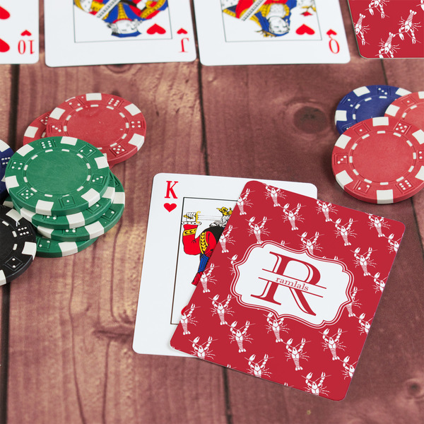 Crawfish On Table with Poker Chips