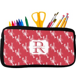 Crawfish Neoprene Pencil Case - Small w/ Name and Initial