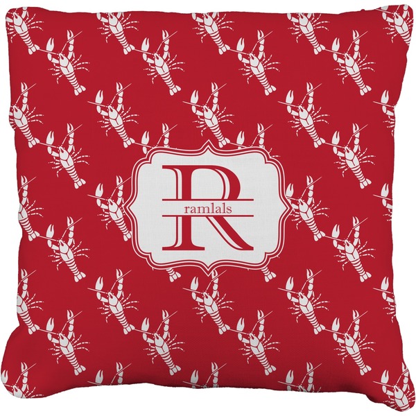 Custom Crawfish Faux-Linen Throw Pillow (Personalized)