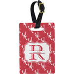 Crawfish Plastic Luggage Tag - Rectangular w/ Name and Initial