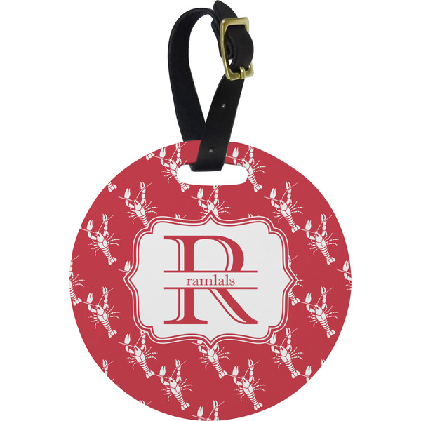 Custom Crawfish Plastic Luggage Tag - Round (Personalized)