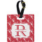 Crawfish Plastic Luggage Tag - Square w/ Name and Initial