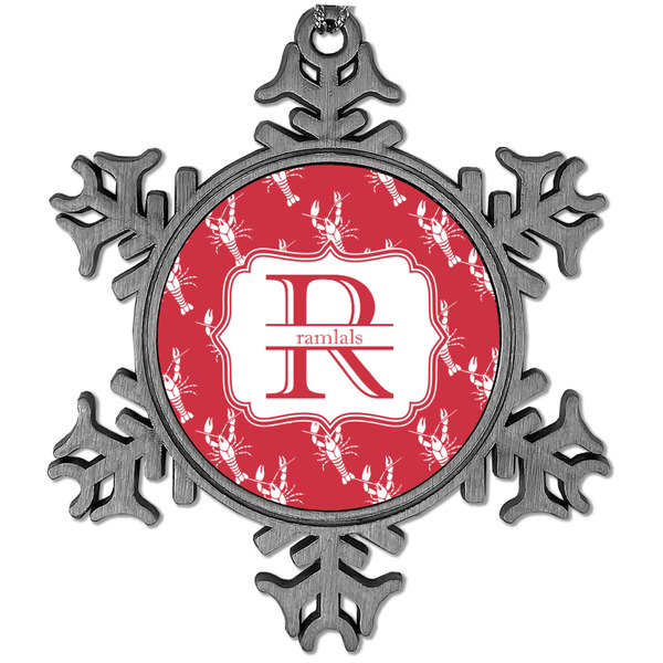 Custom Crawfish Vintage Snowflake Ornament (Personalized)