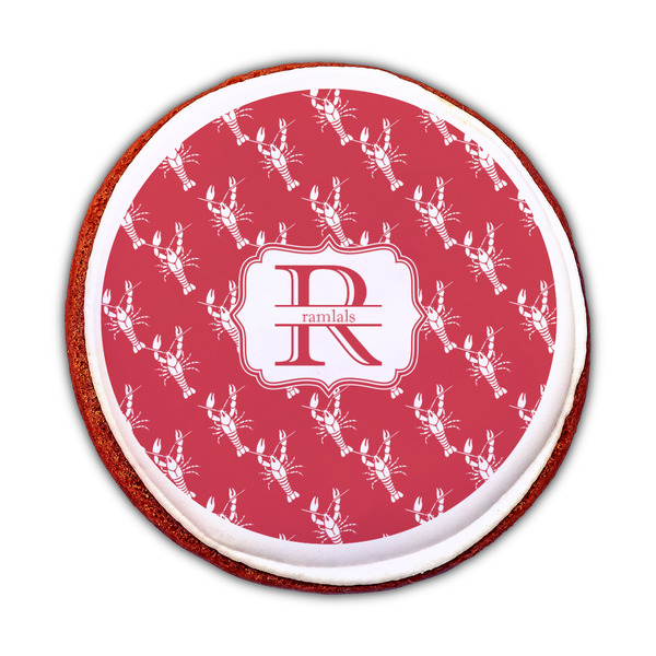 Crawfish Printed Icing Circle - Medium - On Cookie