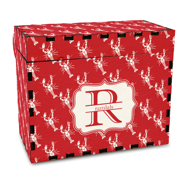 Custom Crawfish Wood Recipe Box - Full Color Print (Personalized)