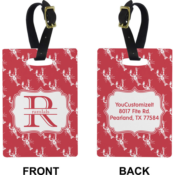 Crawfish Rectangle Luggage Tag (Front + Back)