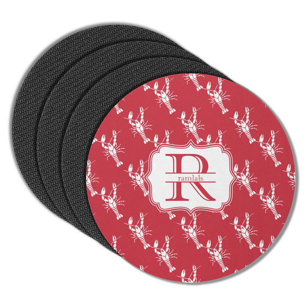 Custom Crawfish Round Rubber Backed Coasters - Set of 4 (Personalized)