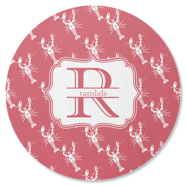 Crawfish Round Coaster Rubber Back - Single