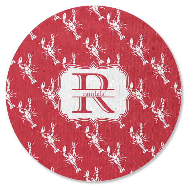 Crawfish Round Coaster Rubber Back - Single