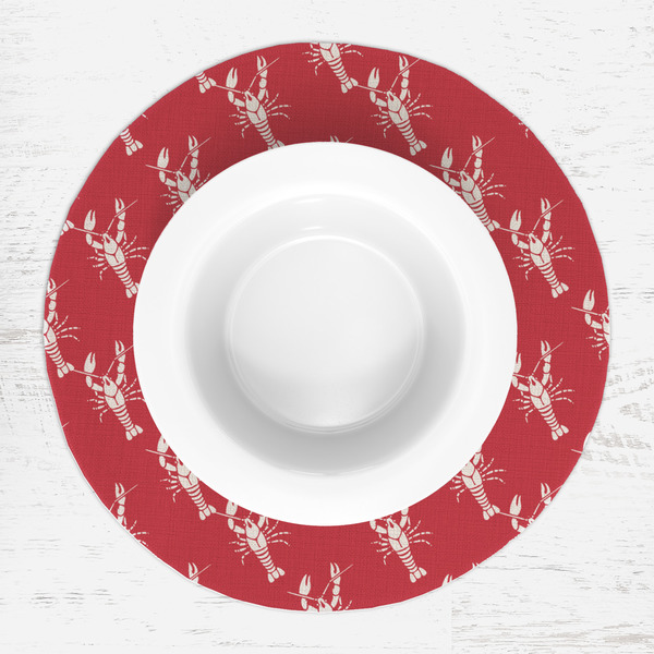 Crawfish Round Linen Placemats - LIFESTYLE (single)