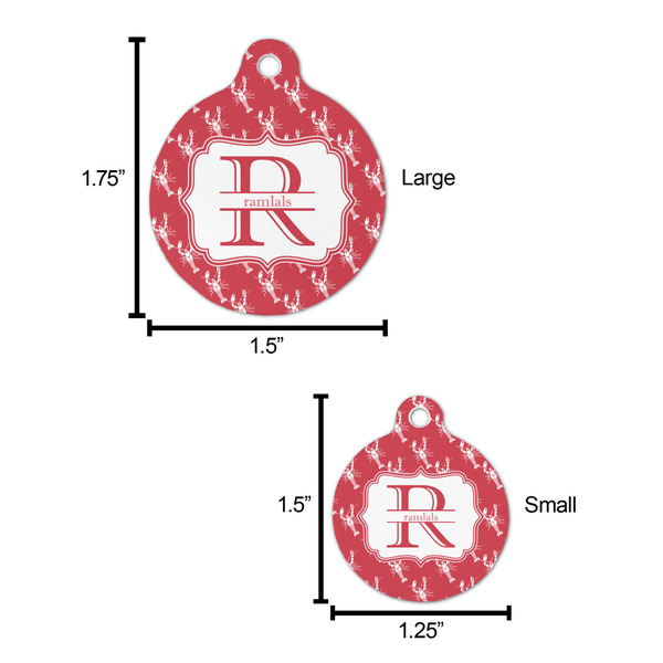 Crawfish Round Pet ID Tag - Large - Comparison Scale