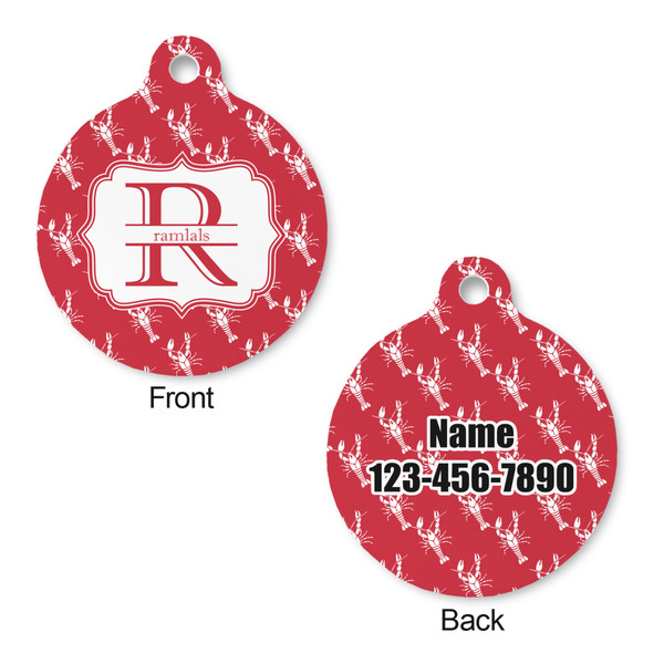Crawfish Round Pet Tag - Front & Back