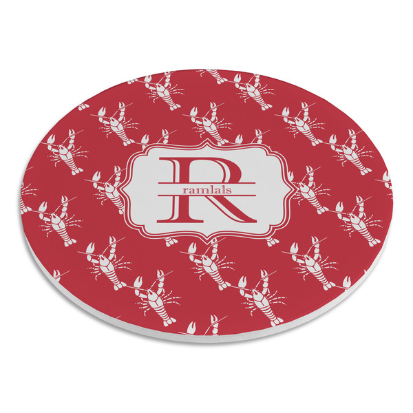 Crawfish Round Stone Trivet - Angle View