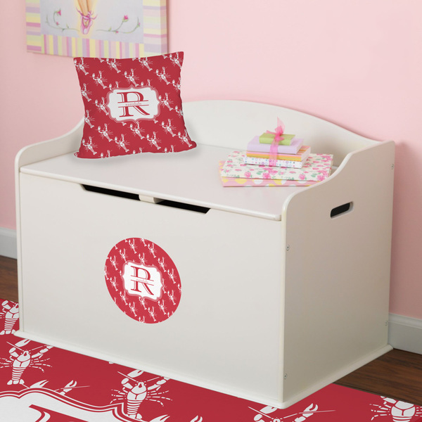 Crawfish Round Wall Decal on Toy Chest