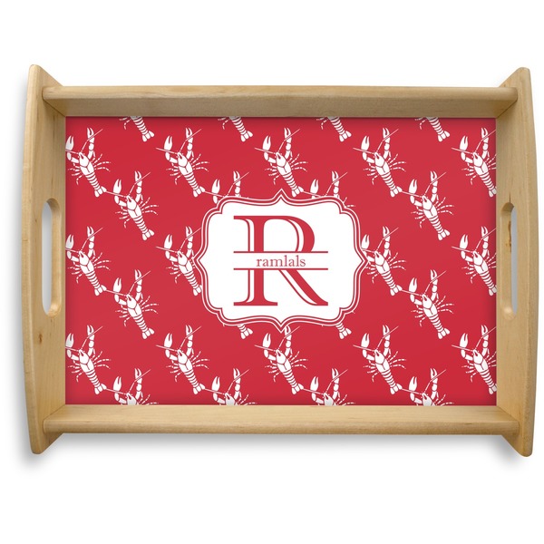 Custom Crawfish Natural Wooden Tray - Large (Personalized)