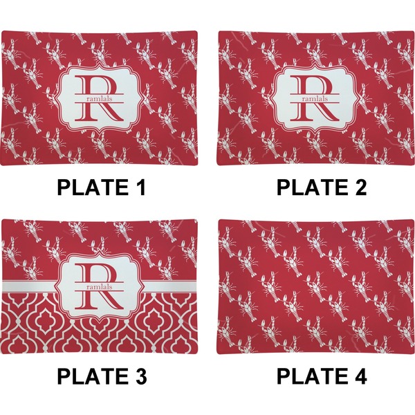Crawfish Set of Rectangular Appetizer / Dessert Plates (Approval)
