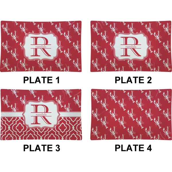 Crawfish Set of Rectangular Dinner Plates (Approval)