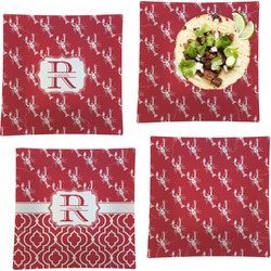 Crawfish Set of 4 Glass Square Lunch / Dinner Plate 9.5" (Personalized)