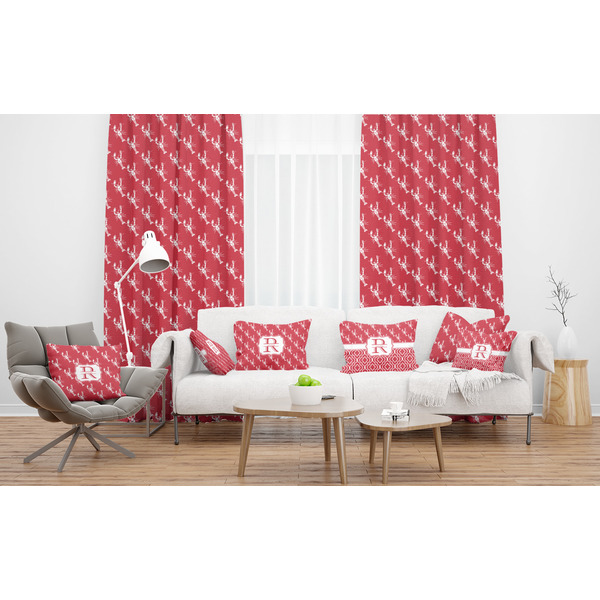 Crawfish Sheer and Custom Curtains in Room with Matching Pillows