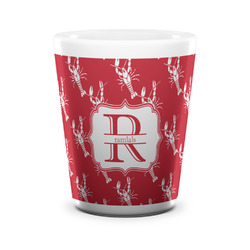 Crawfish Ceramic Shot Glass - 1.5 oz - White - Set of 4 (Personalized)