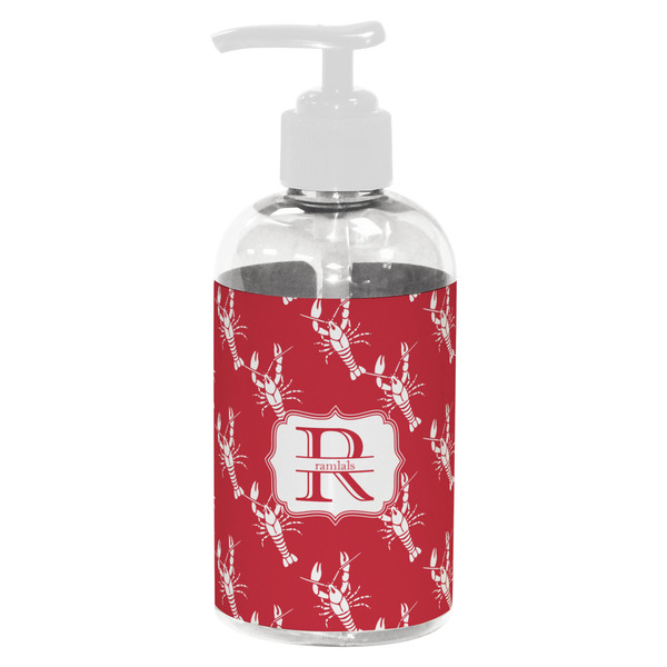 Custom Crawfish Plastic Soap / Lotion Dispenser (8 oz - Small - White) (Personalized)