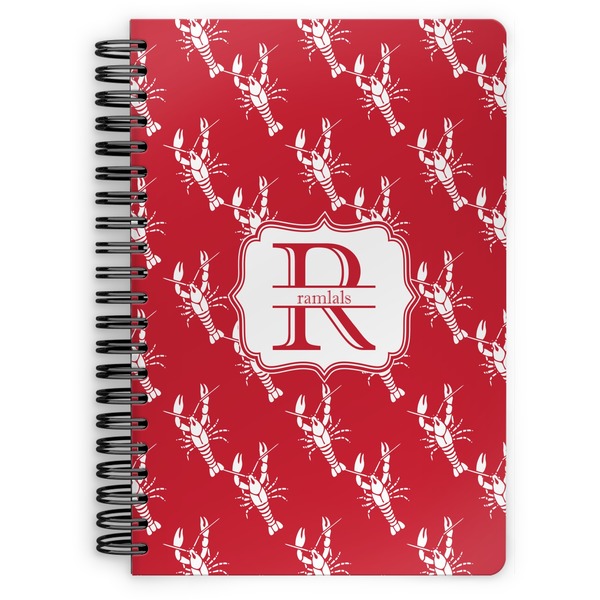 Custom Crawfish Spiral Notebook - 7x10 w/ Name and Initial