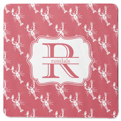 Crawfish Square Rubber Backed Coaster (Personalized)