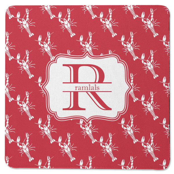 Custom Crawfish Square Rubber Backed Coaster (Personalized)