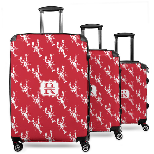 Custom Crawfish 3 Piece Luggage Set - 20" Carry On, 24" Medium Checked, 28" Large Checked (Personalized)
