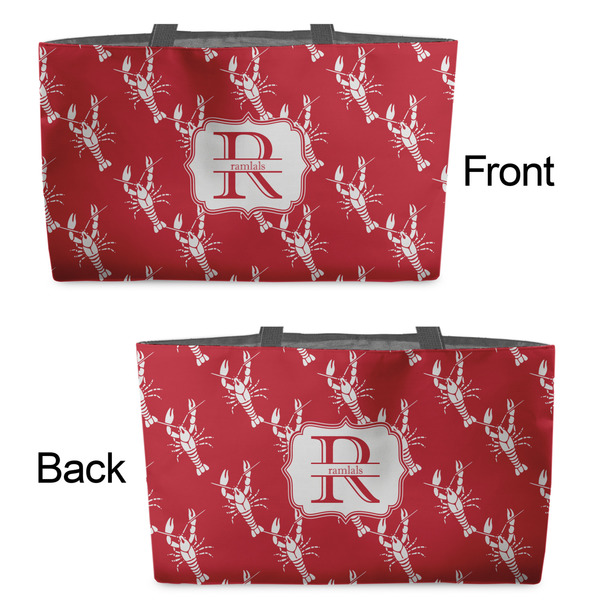 Crawfish Tote w/Black Handles - Front & Back Views